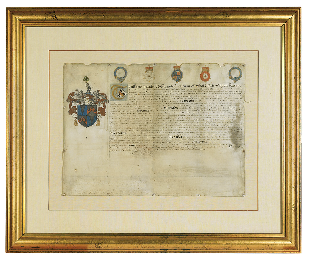 (HERALDRY.) Early royal proclamation in English on behalf of Queen Elizabeth I,